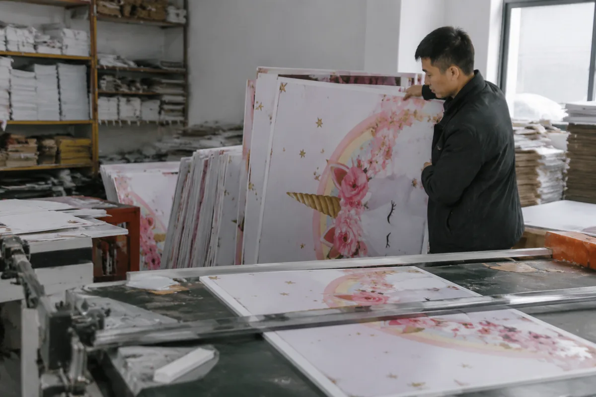 Custom Photo Backdrop Boards production at the factory in Zhejiang, China